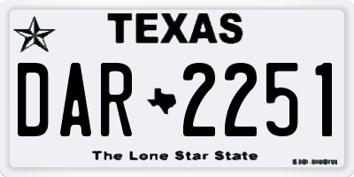 TX license plate DAR2251
