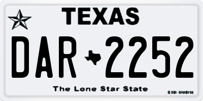 TX license plate DAR2252