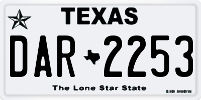 TX license plate DAR2253