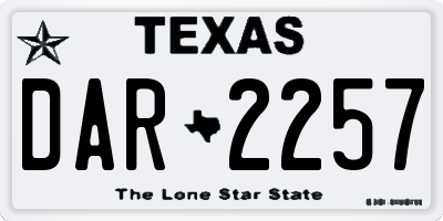 TX license plate DAR2257