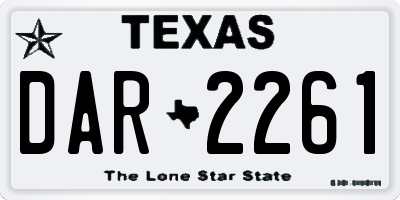 TX license plate DAR2261