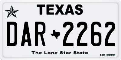 TX license plate DAR2262