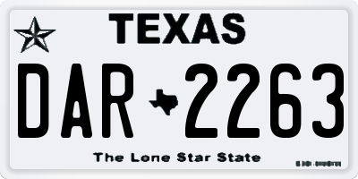 TX license plate DAR2263