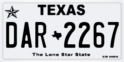 TX license plate DAR2267