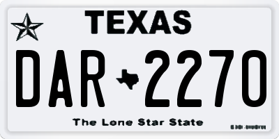 TX license plate DAR2270