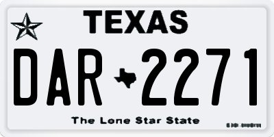 TX license plate DAR2271