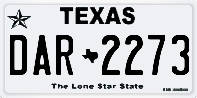 TX license plate DAR2273