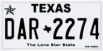 TX license plate DAR2274
