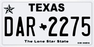 TX license plate DAR2275
