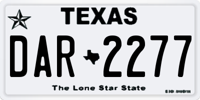 TX license plate DAR2277