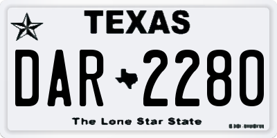 TX license plate DAR2280