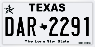 TX license plate DAR2291
