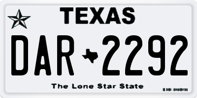 TX license plate DAR2292