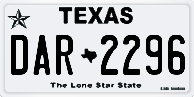 TX license plate DAR2296