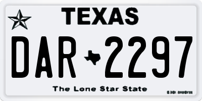 TX license plate DAR2297