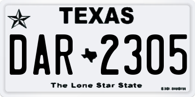 TX license plate DAR2305