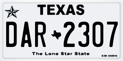 TX license plate DAR2307