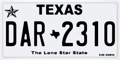 TX license plate DAR2310