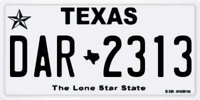 TX license plate DAR2313