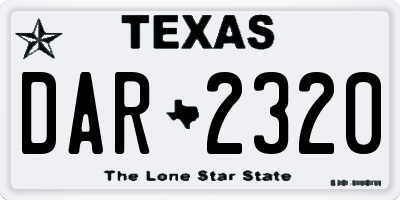 TX license plate DAR2320