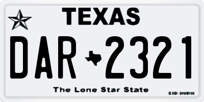 TX license plate DAR2321
