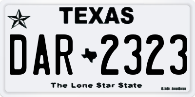 TX license plate DAR2323