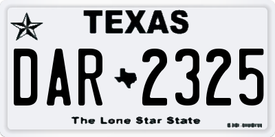 TX license plate DAR2325