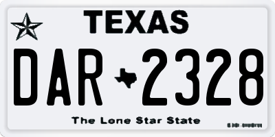 TX license plate DAR2328