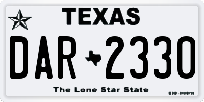 TX license plate DAR2330