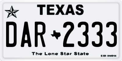 TX license plate DAR2333