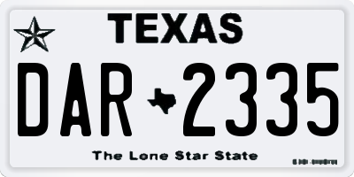 TX license plate DAR2335