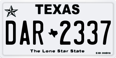TX license plate DAR2337