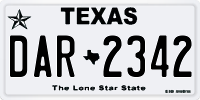 TX license plate DAR2342