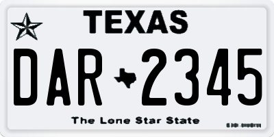 TX license plate DAR2345