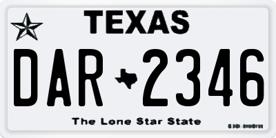 TX license plate DAR2346
