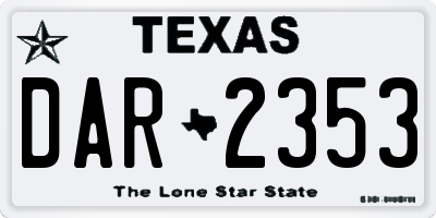 TX license plate DAR2353