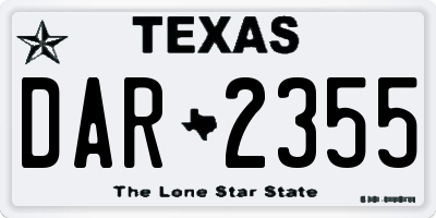 TX license plate DAR2355