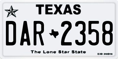 TX license plate DAR2358