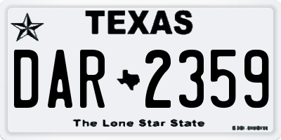 TX license plate DAR2359