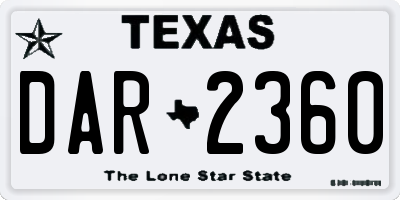TX license plate DAR2360