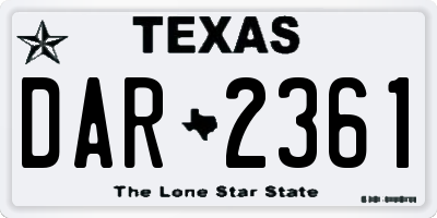 TX license plate DAR2361