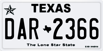 TX license plate DAR2366