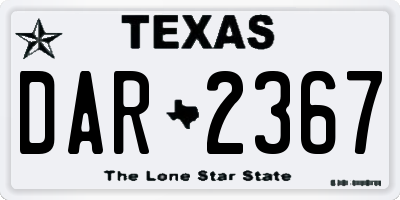 TX license plate DAR2367