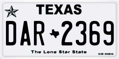 TX license plate DAR2369