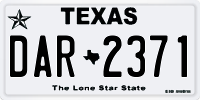 TX license plate DAR2371