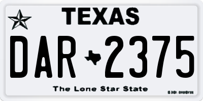TX license plate DAR2375