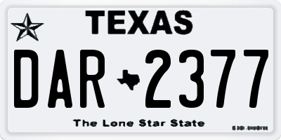 TX license plate DAR2377