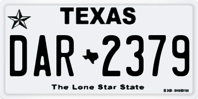TX license plate DAR2379