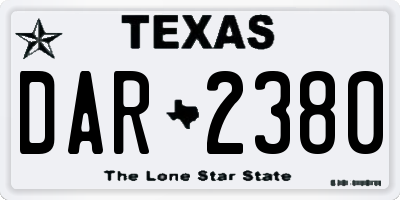 TX license plate DAR2380