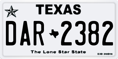 TX license plate DAR2382